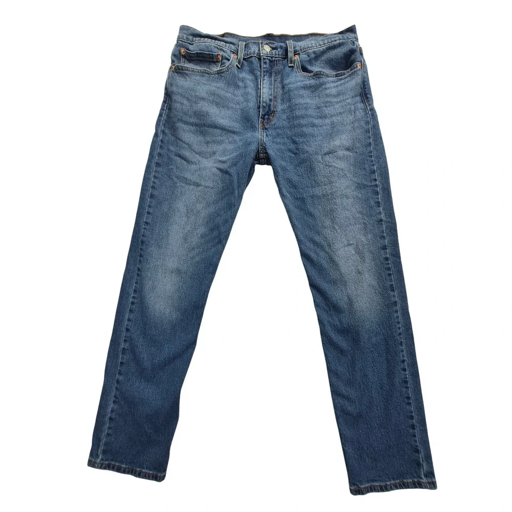 Levi's 502 Taper Jeans Men's 34x32 Medium Wash Blue Stretch Denim
